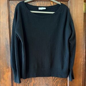 Everlane Slouchy Cashmere Boatneck Sweater, Medium, Black